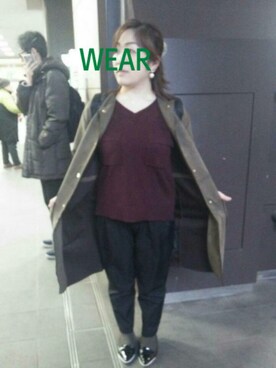 「present（プレゼント）のアイテム（ネックレス）」を使った、mineさん（レディース・152cm）の冬コーディネート