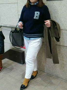 「present（プレゼント）のアイテム（ネックレス）」を使った、mineさん（レディース・152cm）の冬コーディネート