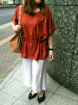 「present（プレゼント）のアイテム（ネックレス）」を使った、mineさん（レディース・152cm）の夏コーディネート