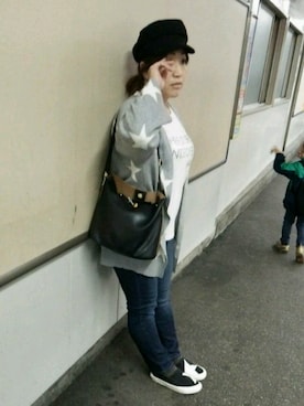 「one way（ワンウェイ）のアイテム（帽子）」を使った、mineさん（レディース・152cm）の秋コーディネート