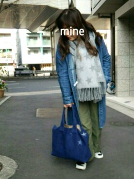 「OZOC（オゾック）のアイテム（ピアス（両耳用））」を使った、mineさん（レディース・152cm）の冬コーディネート