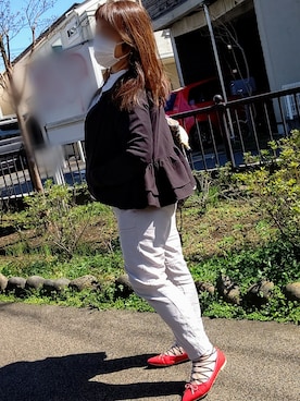 「coca（coca）（コカ）のアイテム（その他アウター）」を使った、mineさん（レディース・152cm）の春コーディネート