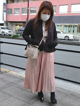 「coca（coca）（コカ）のアイテム（その他アウター）」を使った、mineさん（レディース・152cm）の春コーディネート