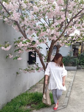 「LAZY SUSAN（レイジースーザン）のアイテム」を使った、mineさん（レディース・152cm）の春コーディネート