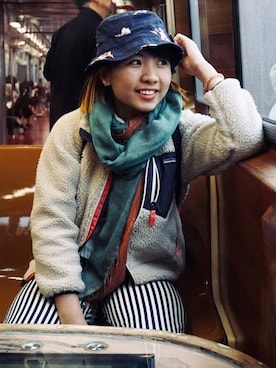 「patagonia」｜「アイテム（ダッフルコート）」を使った、Yingさん（レディース・153cm）の冬コーディネート