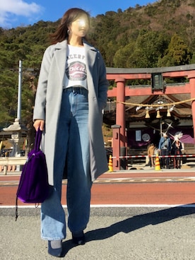 「Factor=（ファクターイコール）のアイテム（バッグ）」を使った、miii〜さん（レディース・167cm）の冬コーディネート