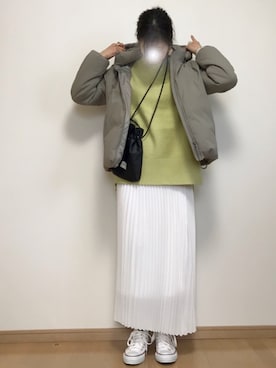 「beautiful people」｜「アイテム（ダウンジャケット/コート）」を使った、miii〜さん（レディース・166cm）の冬コーディネート