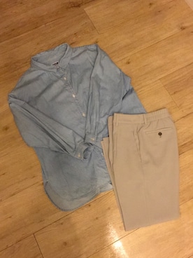 「FREAK'S STORE（フリークスストア）のアイテム（シャツ/ブラウス、ブルー系）」を使った、のなめさん（レディース・150cm）の冬コーディネート