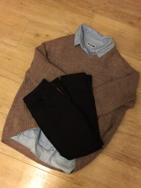 「UNIQLO（ユニクロ）のアイテム（パンツ、ブラック系）」を使った、のなめさん（レディース・150cm）の冬コーディネート