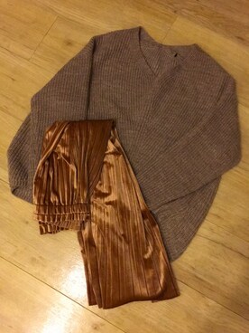 「SENSE OF PLACE by URBAN RESEARCH（センスオブプレイスバイアーバンリサーチ）のアイテム（スカート、ブラウン系）」を使った、のなめさん（レディース・150cm）の冬コーディネート