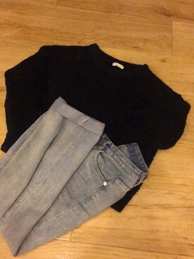 「earth music&ecology（アースミュージックアンドエコロジー）のアイテム（ニット/セーター、その他）」を使った、のなめさん（レディース・150cm）の冬コーディネート