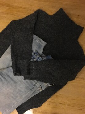 「不明のアイテム（デニムパンツ、ブルー系）」を使った、のなめさん（レディース・150cm）の冬コーディネート