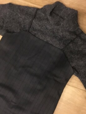 「Shelly island（シェリーアイランド）のアイテム（ニット/セーター、グレー系）」を使った、のなめさん（レディース・150cm）の冬コーディネート