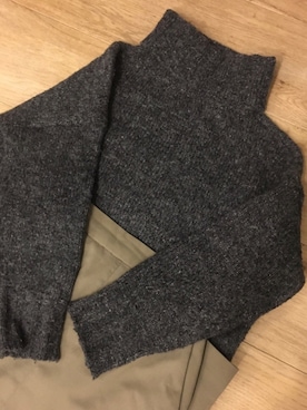 「Shelly island（シェリーアイランド）のアイテム（ニット/セーター、グレー系）」を使った、のなめさん（レディース・150cm）の冬コーディネート