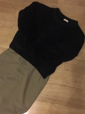 「earth music&ecology（アースミュージックアンドエコロジー）のアイテム（ニット/セーター、その他）」を使った、のなめさん（レディース・150cm）の冬コーディネート