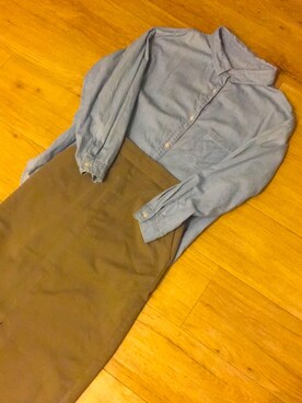 「FREAK'S STORE（フリークスストア）のアイテム（シャツ/ブラウス、ブルー系）」を使った、のなめさん（レディース・150cm）の冬コーディネート