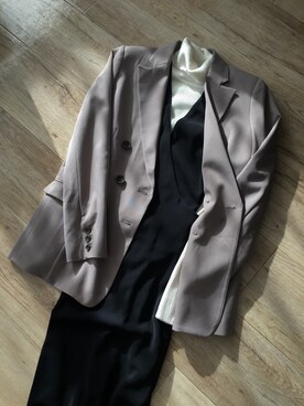 「KBF（ケイビーエフ）のアイテム（サロペット/オーバーオール、ブラック系）」を使った、のなめさん（レディース・150cm）の冬コーディネート