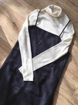 「SENSE OF PLACE by URBAN RESEARCH（センスオブプレイスバイアーバンリサーチ）のグレンチェックキャミワンピース（ワンピース、その他）」を使った、のなめさん（レディース・150cm）の冬コーディネート