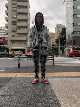 「HELIOT EMIL」｜「アイテム（ジャケット/アウター）」を使った、サトウ コウタさん（メンズ・179cm）の春コーディネート