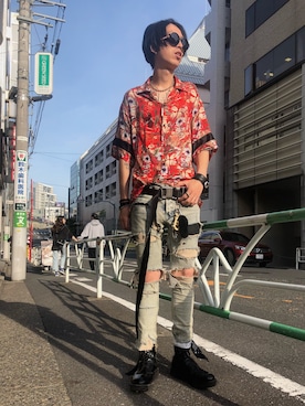 「REPRESENT（リプレゼント）のアイテム（トップス）」を使った、サトウ コウタさん（メンズ・179cm）の春コーディネート