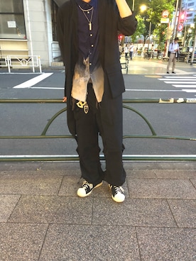 「KMRii」｜「アイテム（ノーカラージャケット）」を使った、サトウ コウタさん（メンズ・179cm）の夏コーディネート