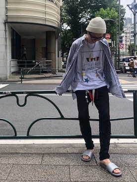 「Azuma.（アズマ）のアイテム（パンツ）」を使った、サトウ コウタさん（メンズ・179cm）の夏コーディネート
