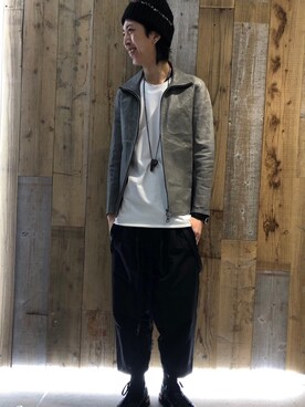「ISAMU KATAYAMA BACKLASH（イサムカタヤマバックラッシュ）のアイテム（アクセサリー）」を使った、サトウ コウタさん（メンズ・179cm）の冬コーディネート