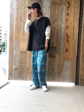 「Azuma.（アズマ）のアイテム（パンツ）」を使った、サトウ コウタさん（メンズ・178cm）の夏コーディネート