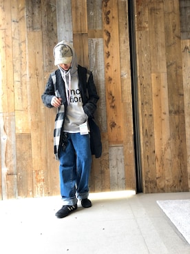 「READYMADE（レディメイド）のアイテム（帽子）」を使った、サトウ コウタさん（メンズ・178cm）の夏コーディネート