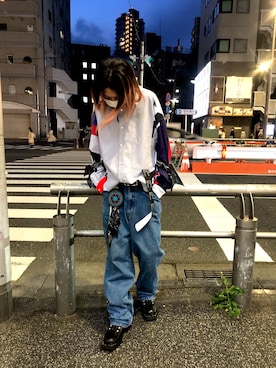 「JOHN LAWRENCE SULLIVAN（ジョンローレンスサリバン）のアイテム（ブーツ）」を使った、サトウ コウタさん（メンズ・179cm）の春コーディネート