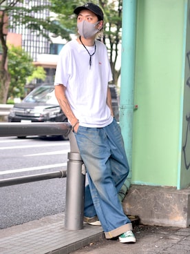 「032c（ゼロスリーツーシー）のアイテム（トップス）」を使った、サトウ コウタさん（メンズ・179cm）の夏コーディネート