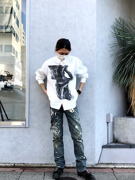 「HELMUT LANG（ヘルムートラング）のアイテム」を使った、サトウ コウタさん（メンズ・179cm）の冬コーディネート