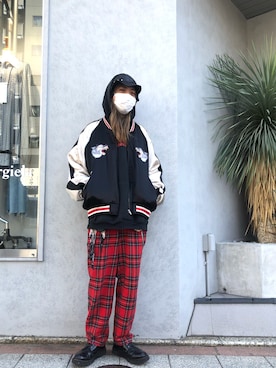 「ラフ」｜「アイテム（スカジャン）」を使った、サトウ コウタさん（メンズ・179cm）の冬コーディネート