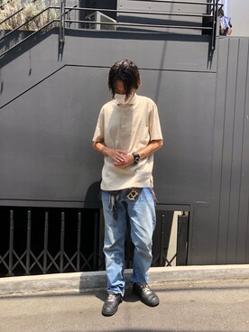 「SCROLLのアイテム」を使った、サトウ コウタさん（メンズ・179cm）の夏コーディネート