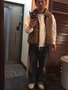 「BARTACK（バータック）のアイテム」を使った、平野誠さん（メンズ・174cm）の秋コーディネート