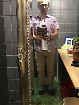 「DOMINGO（ドミンゴ）のアイテム」を使った、平野誠さん（メンズ・174cm）の夏コーディネート