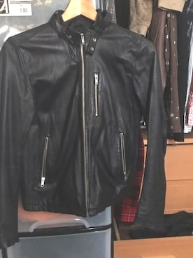 「SHIPS（シップス）のアイテム（ライダースジャケット）」を使った、平野誠さん（メンズ・174cm）の夏コーディネート