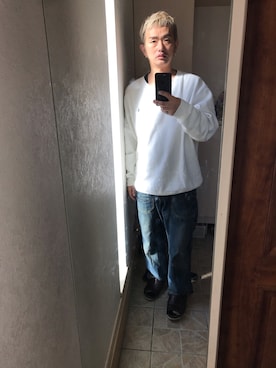「BARTACK（バータック）のアイテム」を使った、平野誠さん（メンズ・174cm）の冬コーディネート