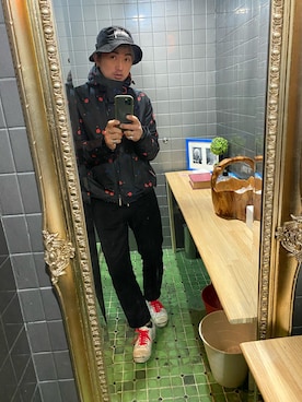 「SuperDry（スーパードライ）のアイテム」を使った、平野誠さん（メンズ・174cm）の春コーディネート