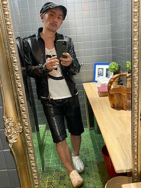 「アイテム（キャスケット）」を使った、平野誠さん（メンズ・174cm）の春コーディネート