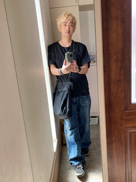「BARTACK（バータック）のアイテム」を使った、平野誠さん（メンズ・174cm）の夏コーディネート