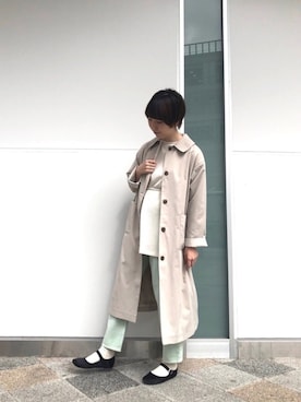 「POU DOU DOU（プードゥドゥ）のアイテム（ジャケット/アウター）」を使った、Yamashitaさん（レディース・160cm）の春コーディネート