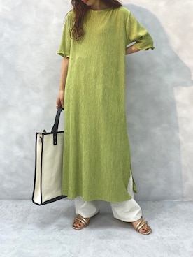 「ビッグトート」｜「アイテム（ワンピース/ドレス）」を使った、yuki_everyさん（レディース・152cm）の夏コーディネート