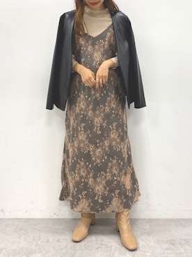 「レースワンピース」｜「アイテム（ノーカラージャケット）」を使った、yuki_everyさん（レディース・152cm）の夏コーディネート