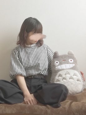 「バルーン袖」｜「アイテム（その他）」を使った、a o i *さん（レディース・151cm）の春コーディネート