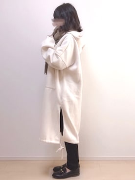 「スウェットワンピース」｜「アイテム（ローファー）」を使った、a o i *さん（レディース・151cm）の冬コーディネート