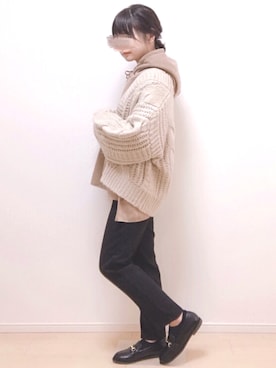 「SONA（ソナ）のアイテム（スラックス）」を使った、a o i *さん（レディース・151cm）の冬コーディネート