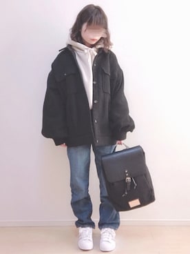 「adidas（アディダス）のadidas アディダス SUPERSTAR W スーパースター DB3347  ABC-MART限定 WHT/VISION（スニーカー）」を使った、a o i *さん（レディース・151cm）の冬コーディネート