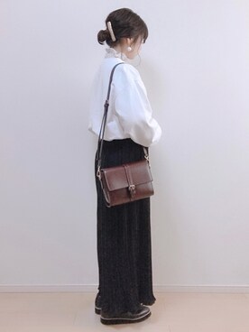 「GRL（グレイル）の厚底レースアップシューズ（その他シューズ）」を使った、a o i *さん（レディース・151cm）の冬コーディネート