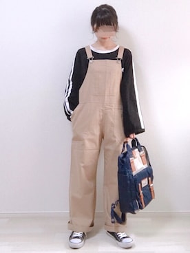 「SONA（ソナ）のアイテム（サロペット/オーバーオール）」を使った、a o i *さん（レディース・151cm）の春コーディネート